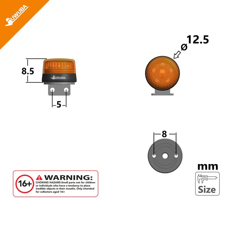 1/14 RC modelo LED luz giratoria de 360 grados modelo Rc luz de advertencia para Tamiya 1/14 camión volquete Rc 770s R620 Arocs Man Tgx Car