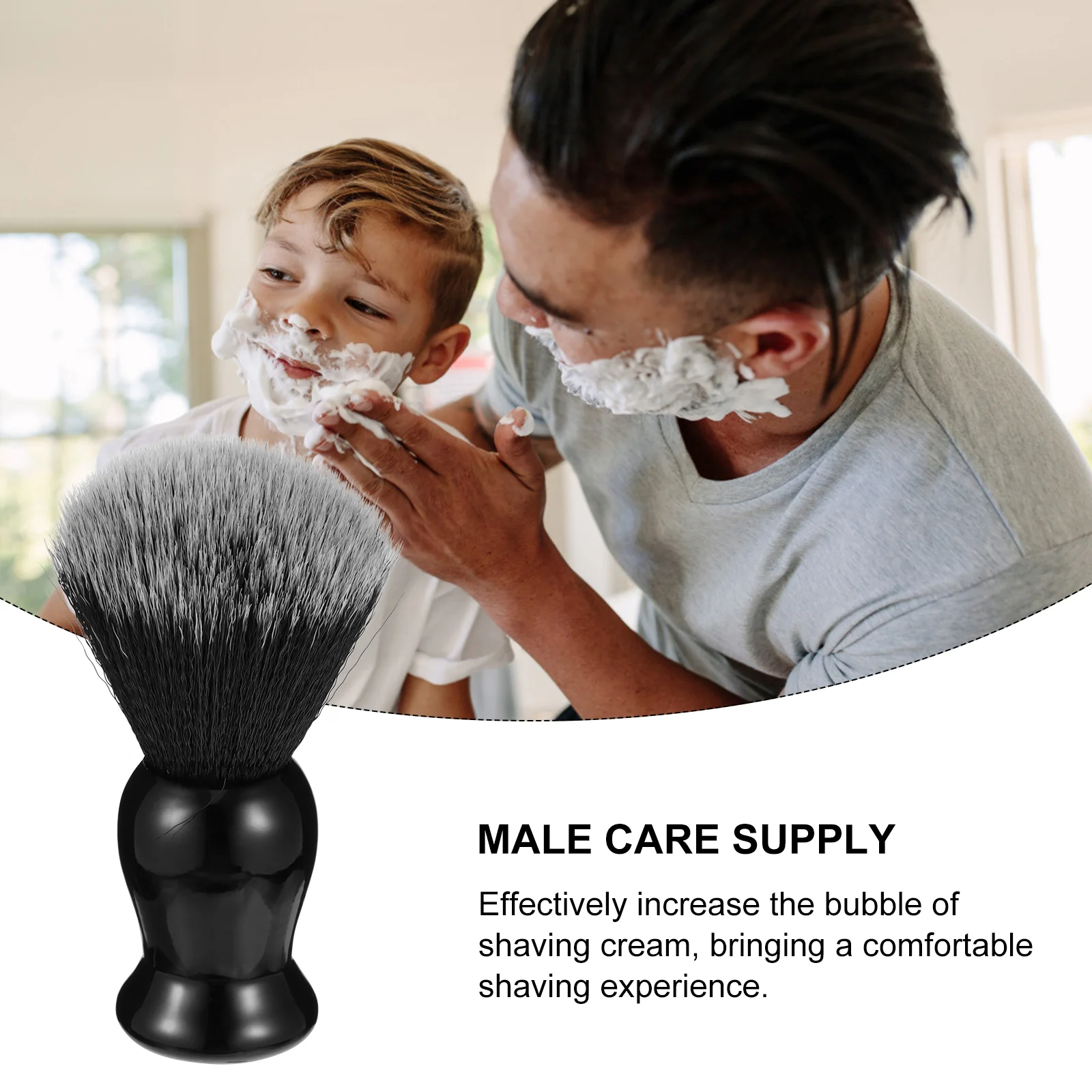 Escova de barba cabo de madeira macio e confortável material de barbear prático elegante conveniente transportar cuidados masculinos