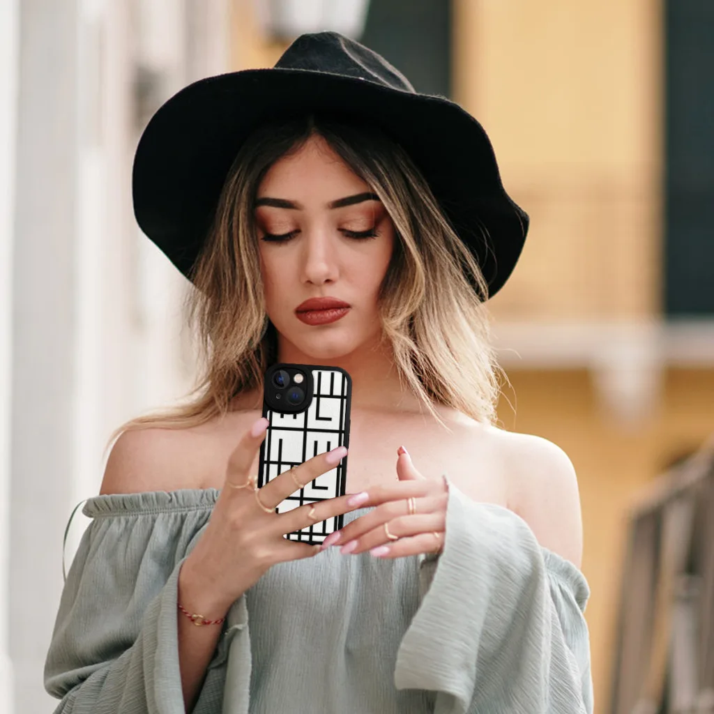 LOSS (Negro) Funda de teléfono para iPhone 15 Pro Max Plus Funda de silicona suave