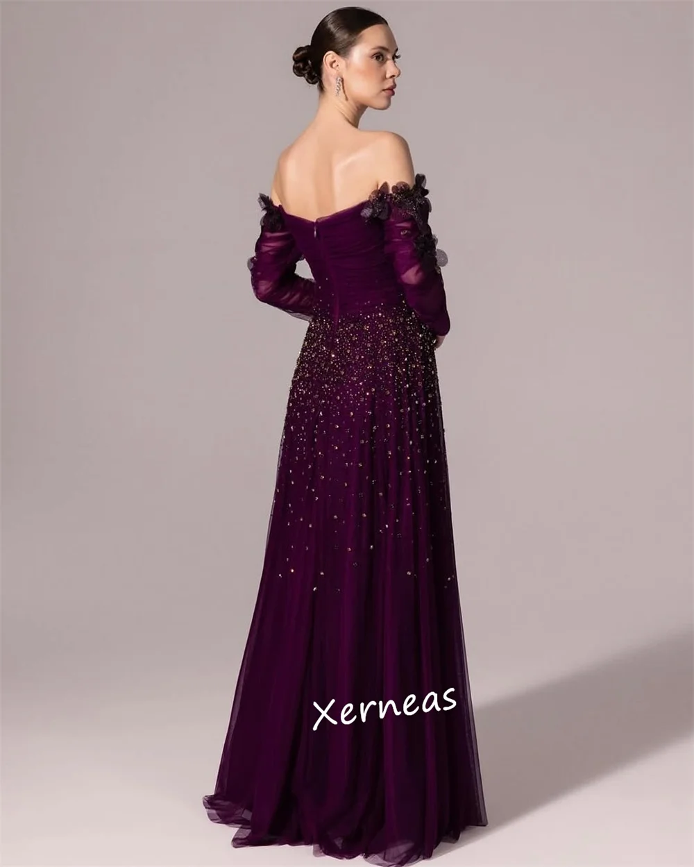 فساتين طويلة مخصصة مزينة بالترتر خارج الكتف على شكل حرف a للنساء فساتين سهرة فاخرة مناسبة مخصصة لامعة أنيقة