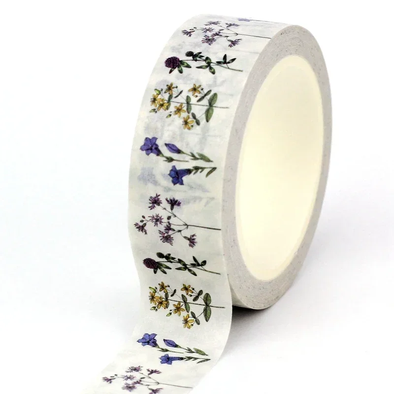 NEW 1PC 10M Decor Retro Botanic Herbs Wild Flowers Washi Tape for Scrapbooking Diary Masking Tape Cute Journaling Stationery