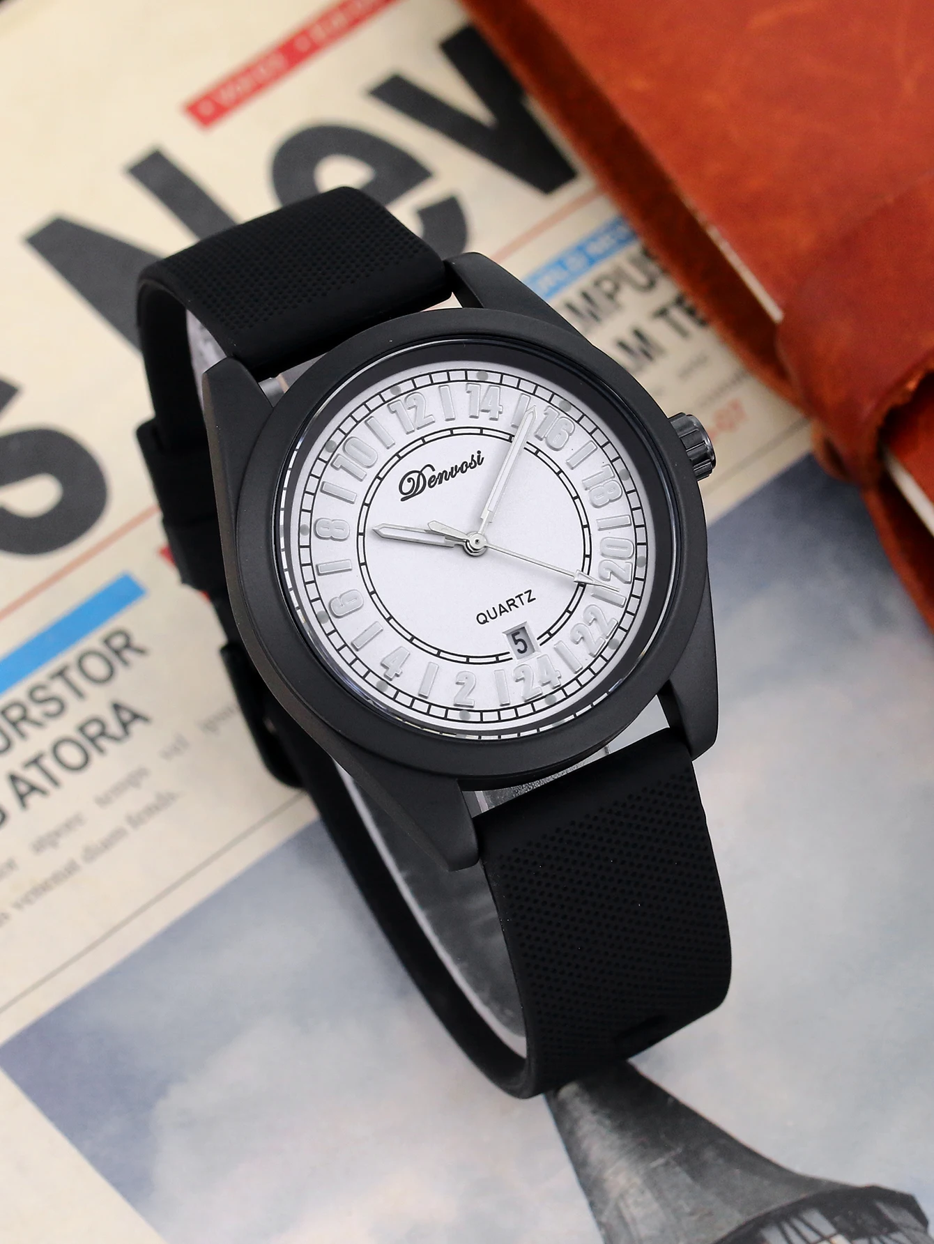 

DENVOSI простые мужские кварцевые часы для отдыха, водонепроницаемые наручные часы со светящимся календарем, силиконовый ремешок для часов, спортивные мужские часы Reloj