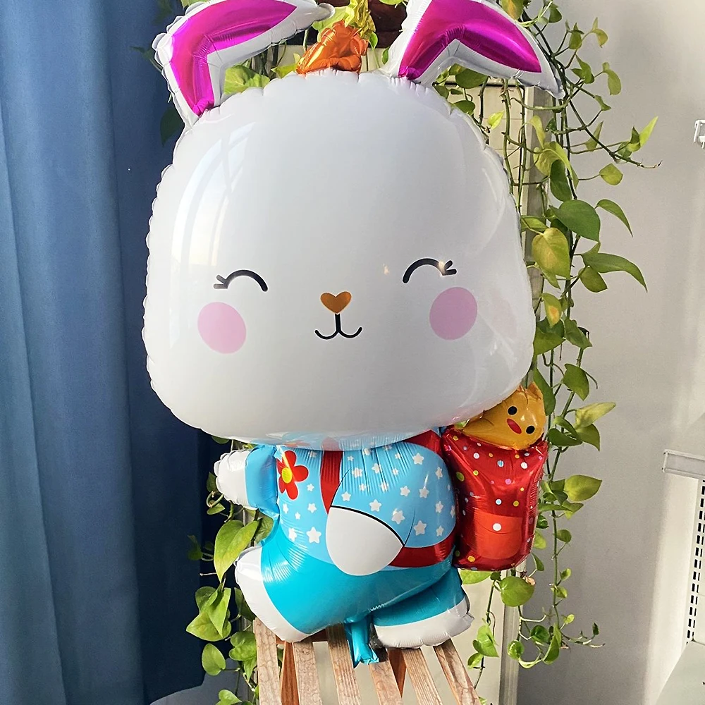 3D Cute Rabbit Foil Balloon Jungle Animal Bunny Helium Balloons Children Birthday Party Decorations Baby Shower Globos Kids Toys