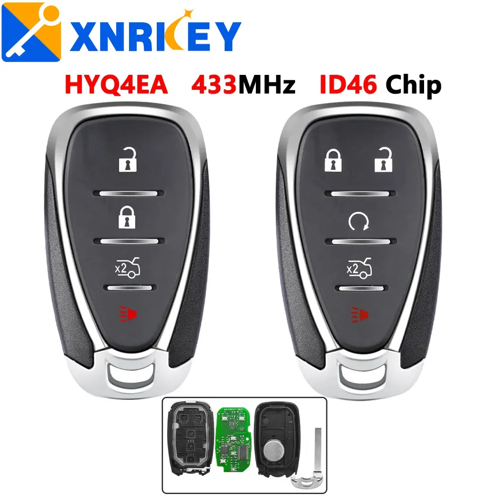 

XNRKEY 2/3/4/5B Remote Car Key ID46 Chip 315/433Mhz for Chevrolet Cruze Spark Camaro Equinox Malibu 2017-2018 HYQ4AA HYQ4EA