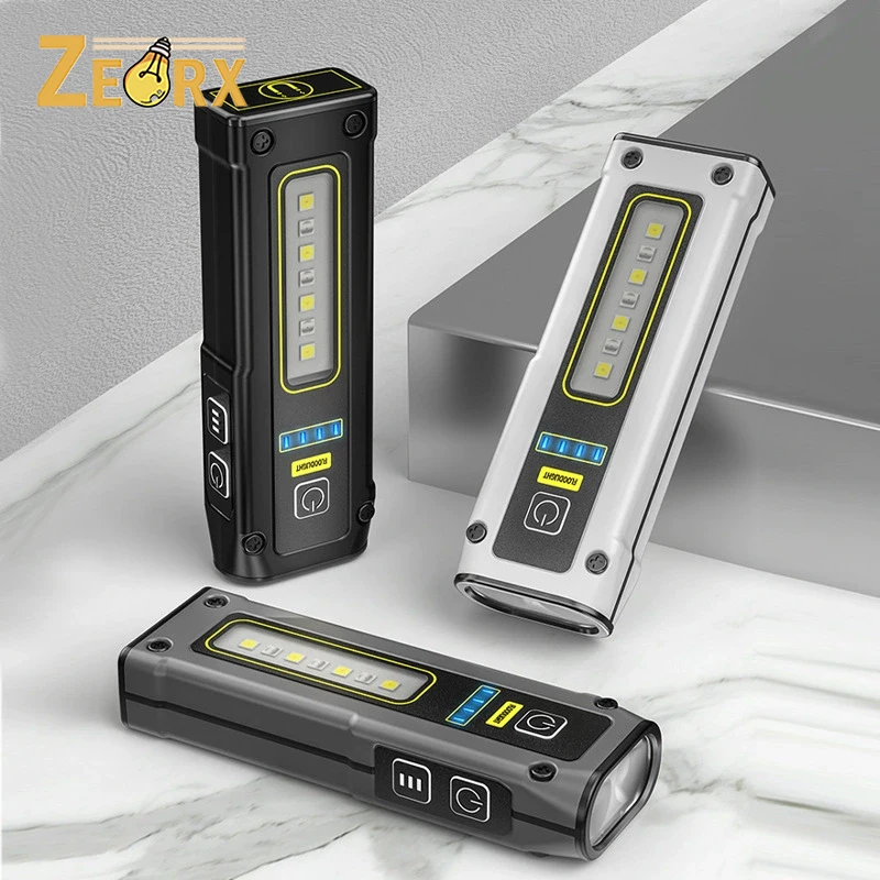 

LED EDC Rechargeable Work Light with Magnetic Base, 4 Modes Aluminum Shell Portable Flashlight for Car Repair, Emergency