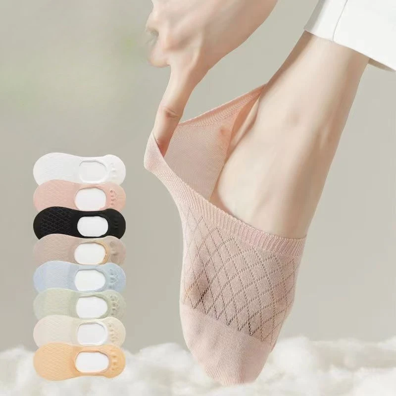 

8 пар женских невидимых носков, легкие дышащие носки-невидимки, сетчатые повседневные удобные милые нескользящие носки