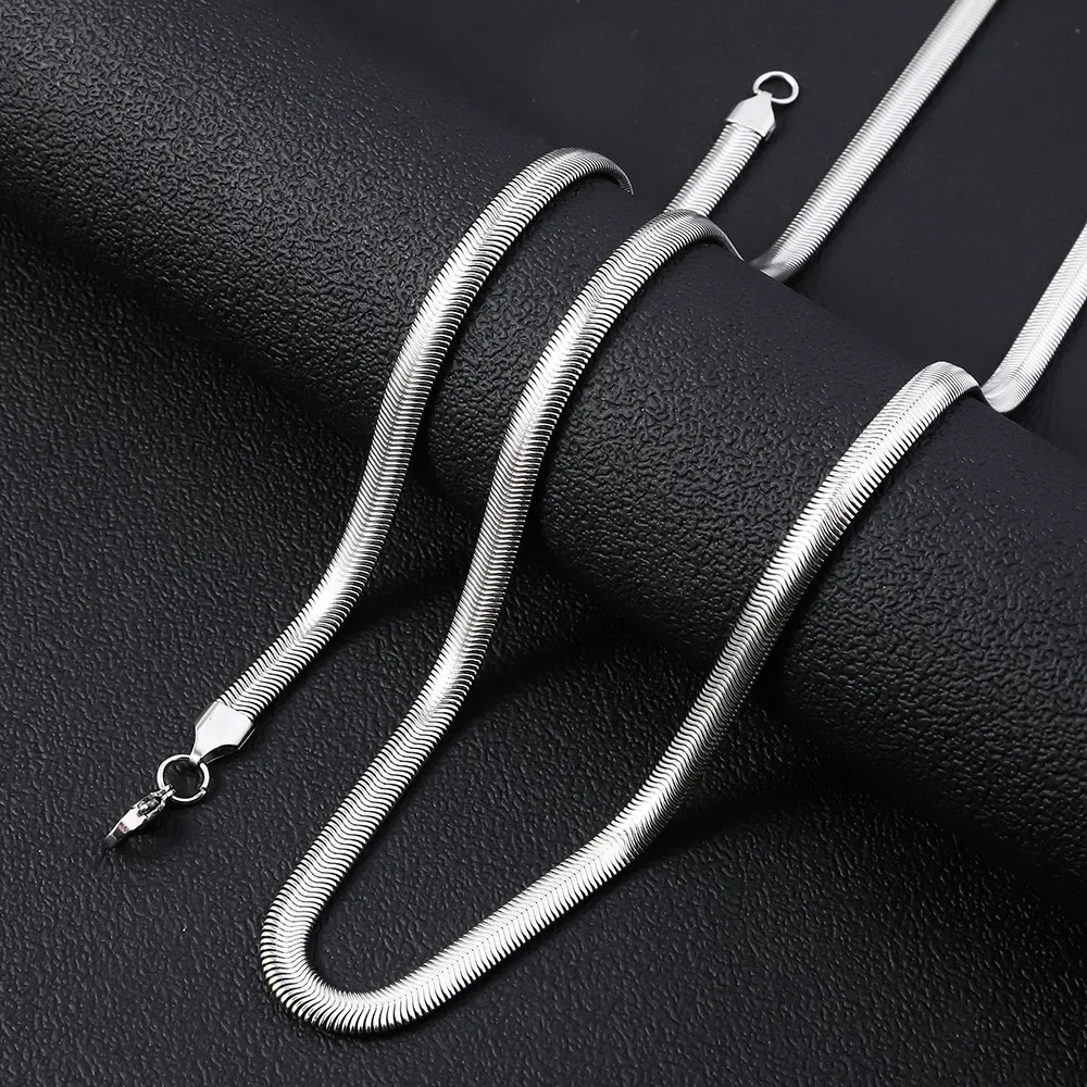 

Silver Color gold color Stainless Steel Flat Snake Chain Bracelet Hip Hop Simple Men Bracelet Fashion Jewelry