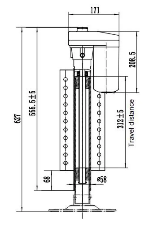 DC 12V 5000LBS Electric Support Leg / Electric Stabilizer Jack for Trailer, RV & Mobile Equipment (TJ05)