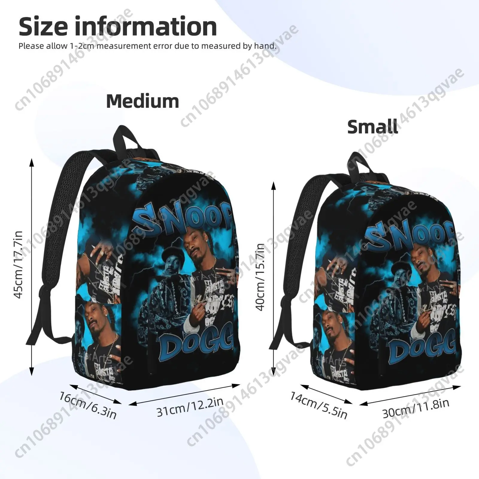 Snoop Dogg USA Rapper Custom Canvas Lightweight Backpack Fashion Durable Student Men Women Business Daypack