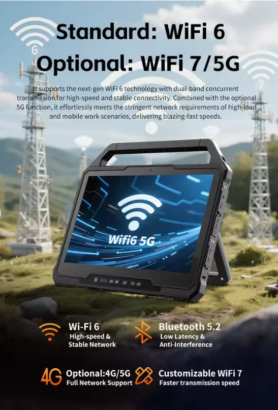 CENAVA W30U 13.3″ industrial rugged tablet Intel i7-1255U 10-core CPU Windows 11 PRO 32G RAM 512G ROM 1920*1080 IPS Wifi6 BT5.2