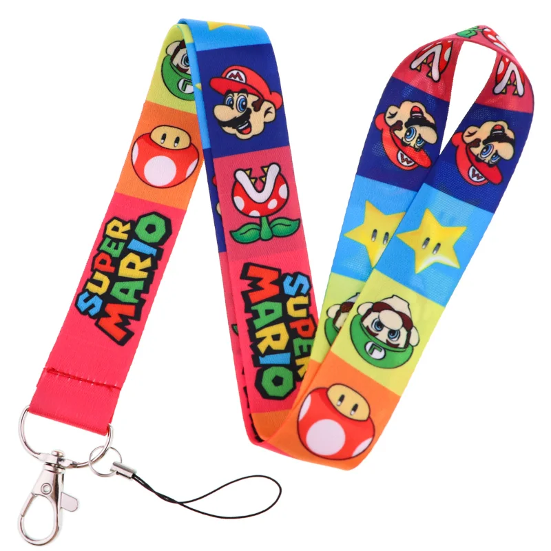 Super Marios Bros Card Holder Anime Neck Lanyard for Id Card Pass Cards Game Credit Cover Children Long Rope Card Case Gift Toys