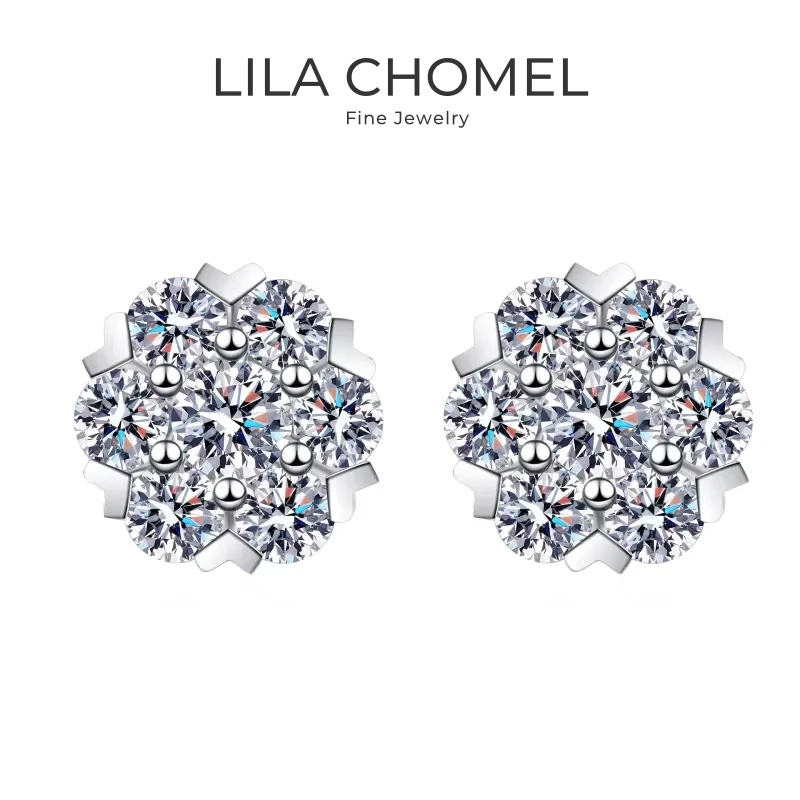 

Women Birthday Gift 18K White Gold Stud Earrings 0.48/1.6CT Moissanite Diamond Girl Valentine's Day PT950 Platinum Fine Jewelry