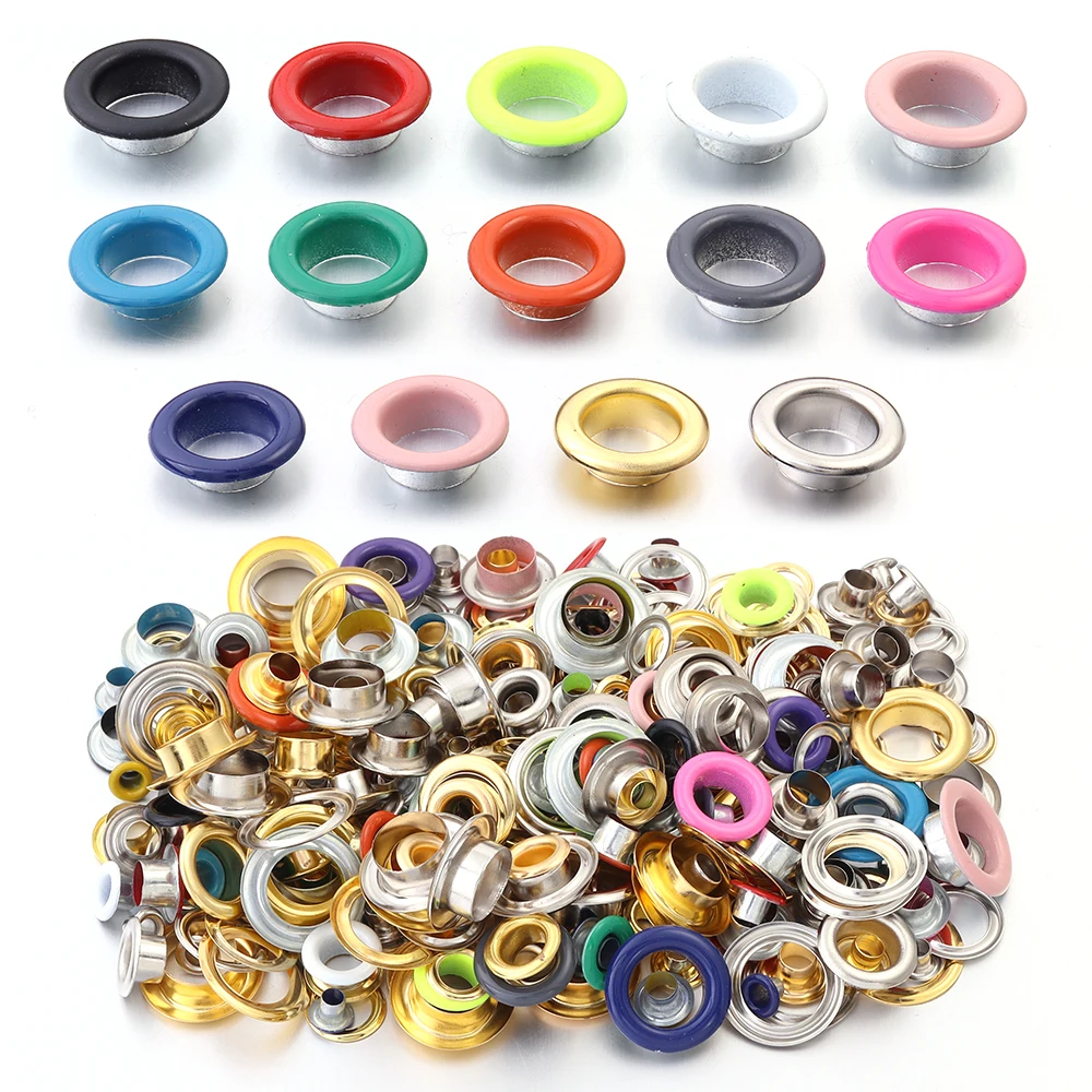 50sets Colorful  Metal Eyelets Grommet Ring With Washer For Scrapbooking Shoes Belt Cap Bag Tags Clothes DIY Leather Craft