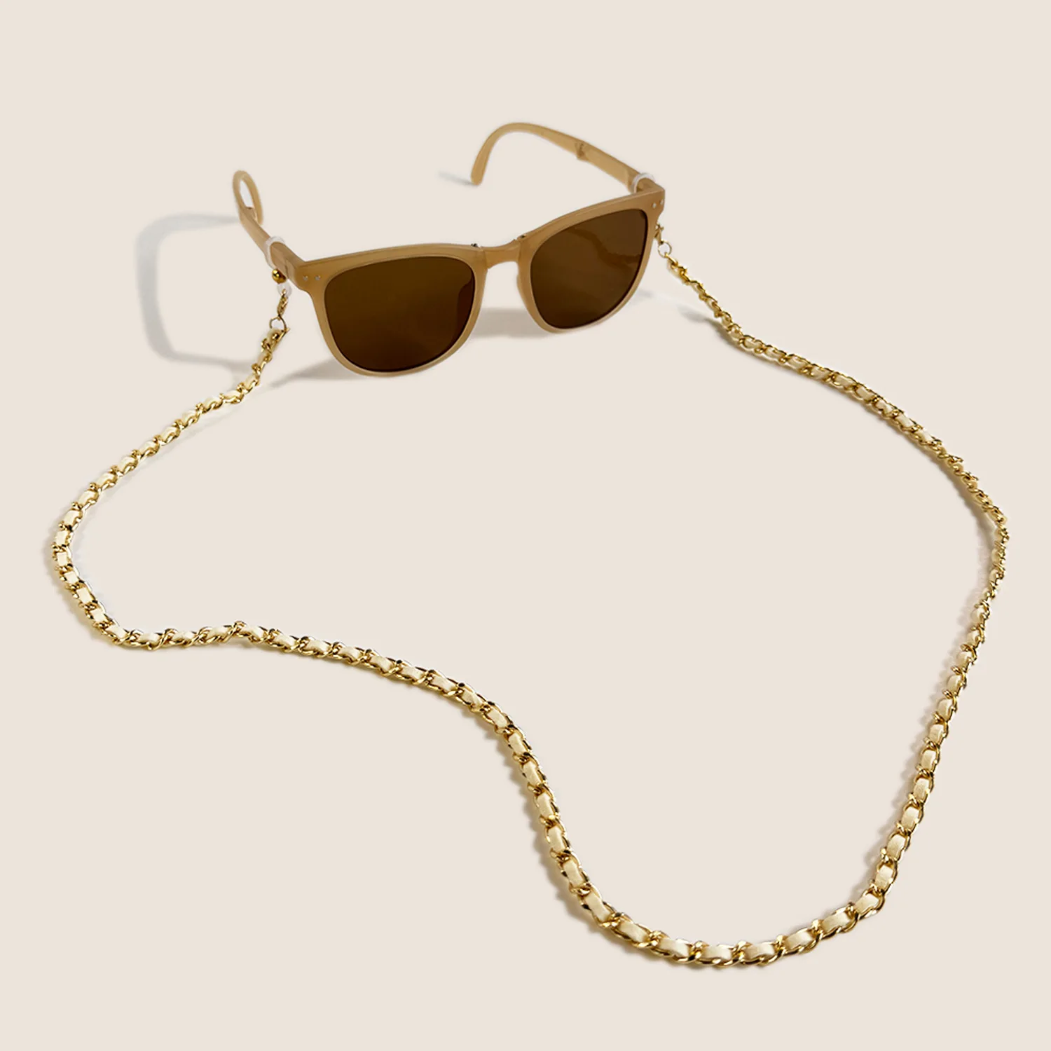 Leather Woven Eyeglass Chain Vintage Modern Thin Aluminum 2-in-1 Sunglasses Strap Mask Lanyard Stylish Fashion Eyeglasses Rope