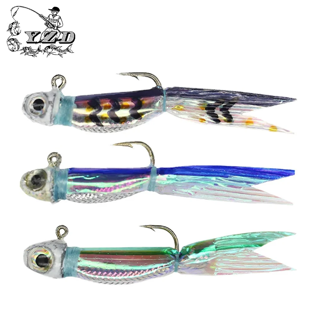 

Fishing accessories Silverside Minnow Feather Jig fishing lures 12pcs for Panfish Crappie Sunfish Bluegill Perch