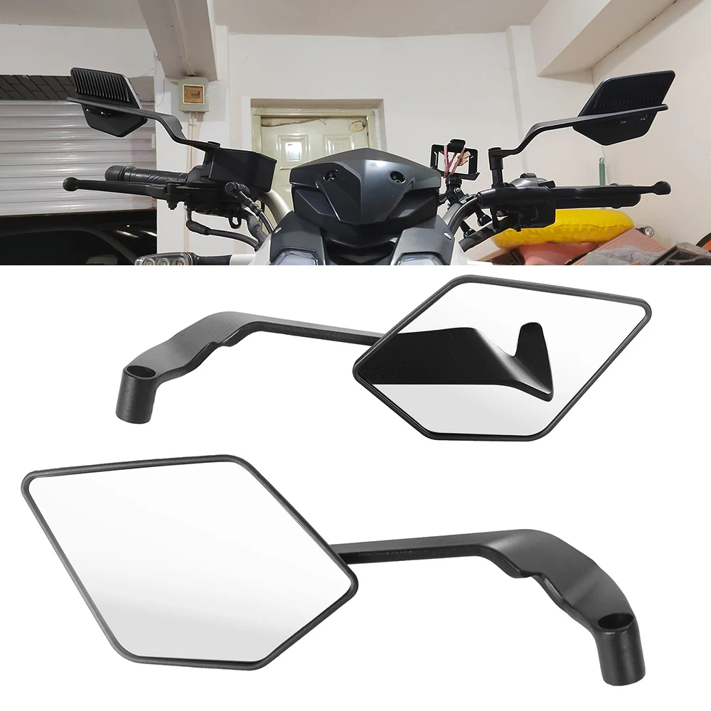 

Зеркало заднего вида для мотоциклов, безопасный угол вождения, регулируемый левый и правый боковые зеркала заднего вида, алюминий для Yamaha MT03 MT09
