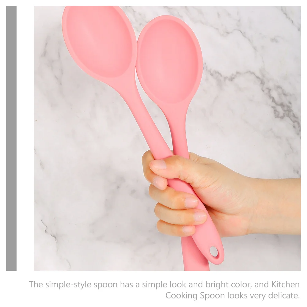 

Nonstick Silicone Spoon Kitchen Cooking Utensils Food Grade Material Smooth Surface Easy Clean Portable Picnic