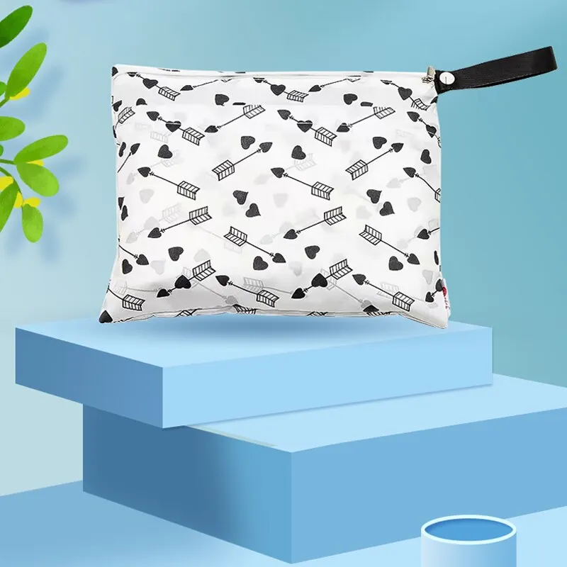1 Uds. Bolsa impermeable húmeda y seca con doble cremallera, bolsa de almacenamiento de pañales para bebés, bolsa impermeable portátil