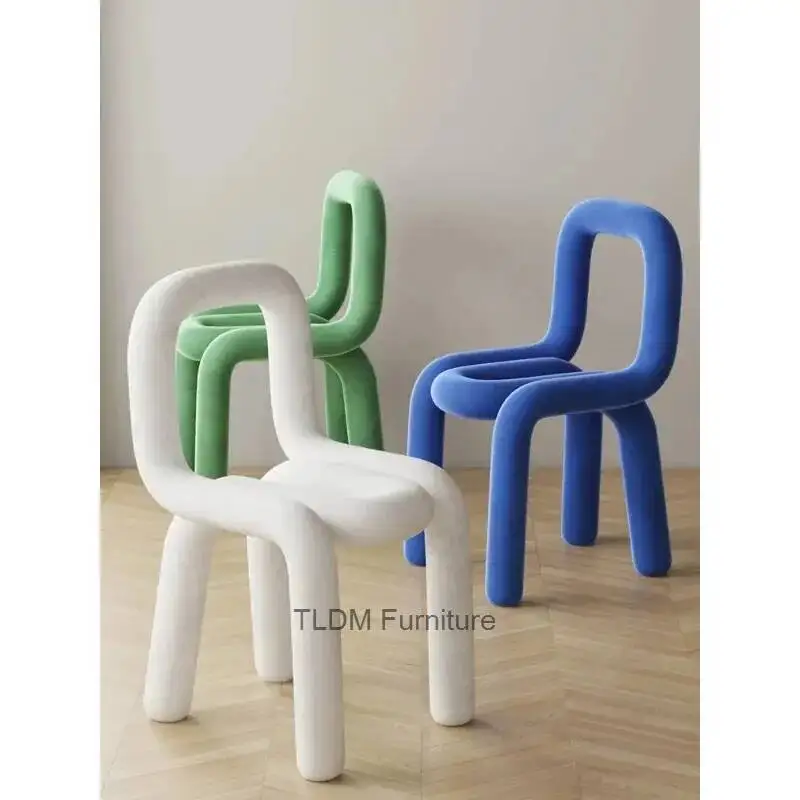 Modern Artistic Light Luxury Multi-Color Velvet Dining Chair Wrap-Around Design Accent Lounge Chair for Living Room Home Decor