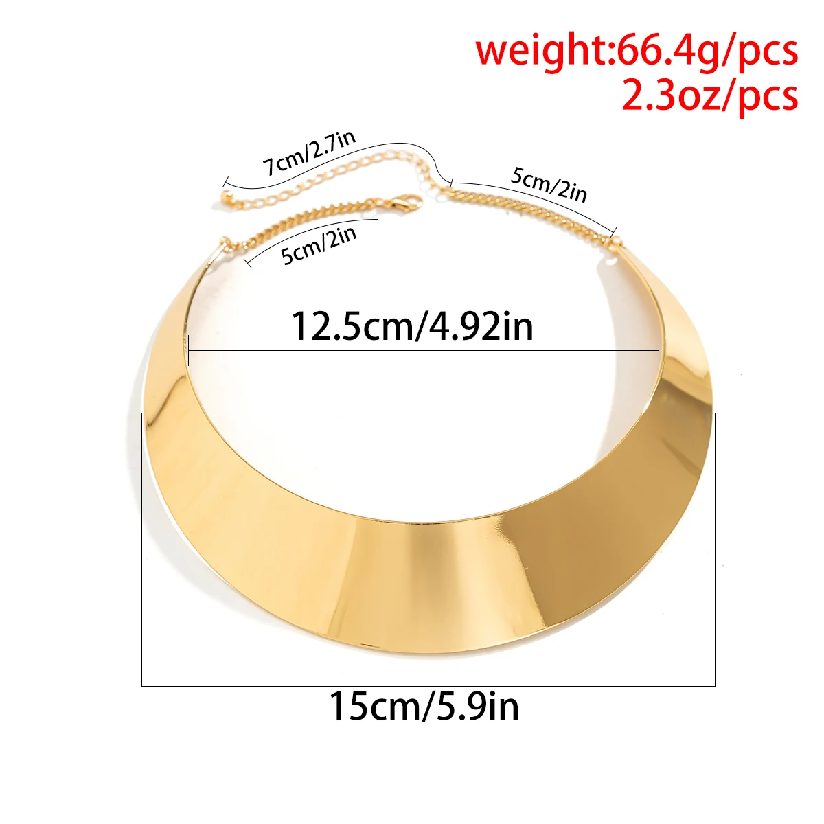 IngeSight.Z Europe Street Wide Short Necklaces for Women Punk Exaggerated Chunky Collar Necklace Gold Color Geometric Jewelry