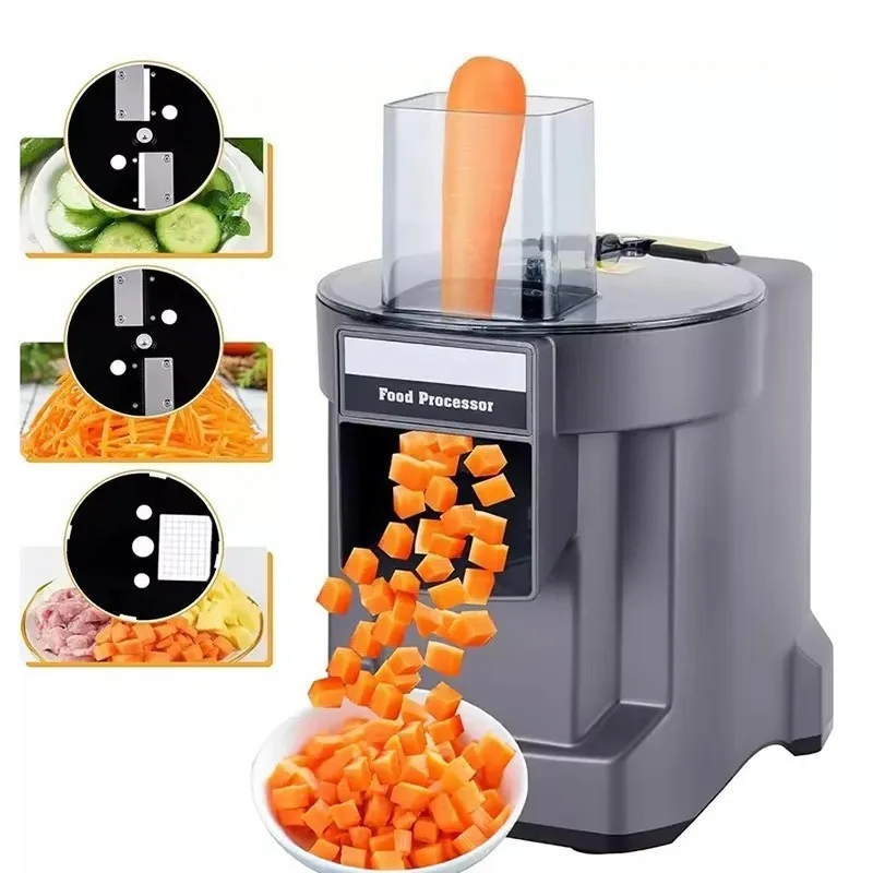 

Commercial Kitchen Multifunctional Food Processor Electric Slicer Vegetable Shredder 3 in 1 Potato Cutter