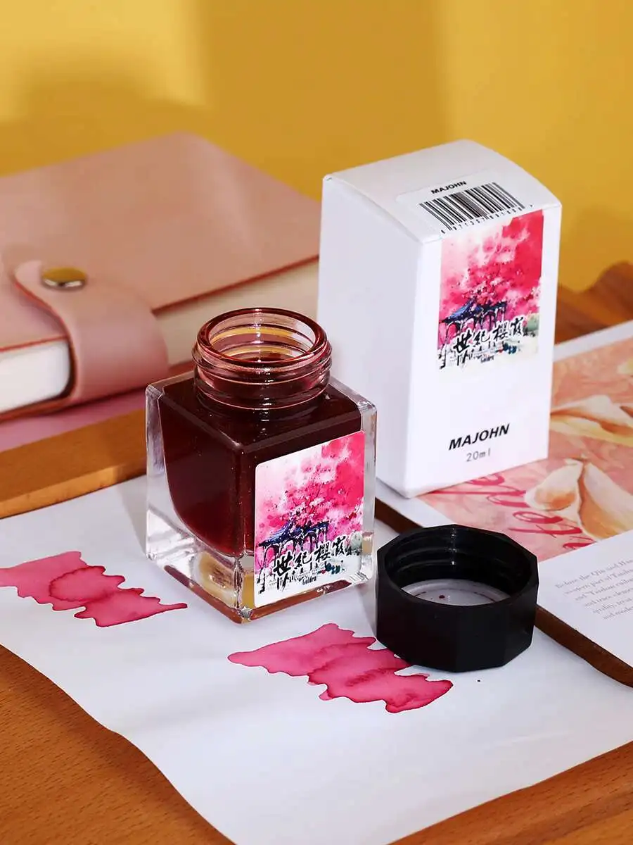 Mojiang 20ml Shanghai Landmark Gold Powder Color Ink Dip Pen Fountain Pen Brush Pen  Ink Suitable For Calligraphy, Journaling,