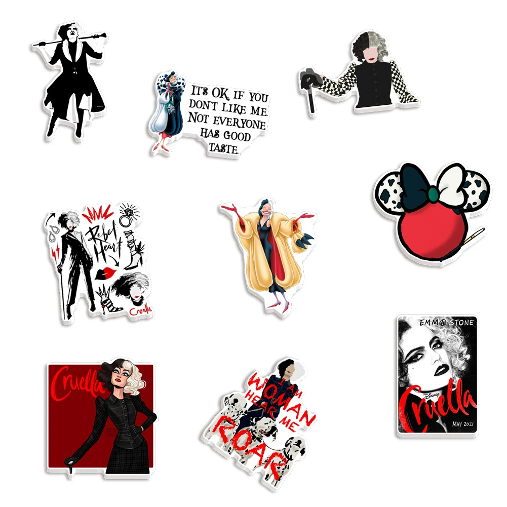 

10 Pieces/lot Disney Cruella de Vil Flat Resin DIY Earrings Home Decoration Accessories