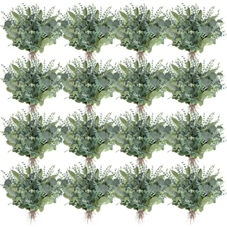 

200 Pcs Mixed Artificial Eucalyptus Leaves Stems in Silver Dollar Style Bulk Fake Greenery for Wedding Bridal Bouquets DIY Flor