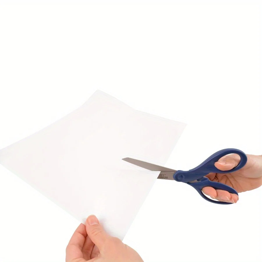 (3 แพ็ค) กรรไกรตรงสีน้ำเงิน 8 นิ้ว โลหะผสมไทเทเนียม ใช้ในสำนักงาน 1 คู่ ระดับมัธยมปลาย