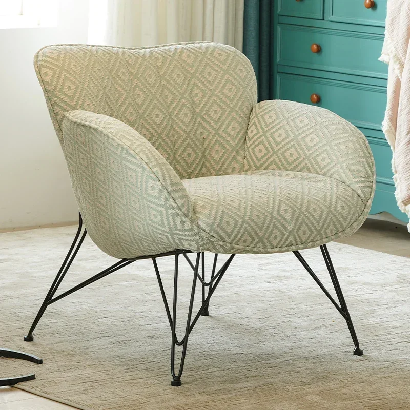 

-American Style Single Person Sofa Chair, Retro Bedroom, Living Room, Leisure Fabric Art, Balcony, Meeting And Negotiation Group