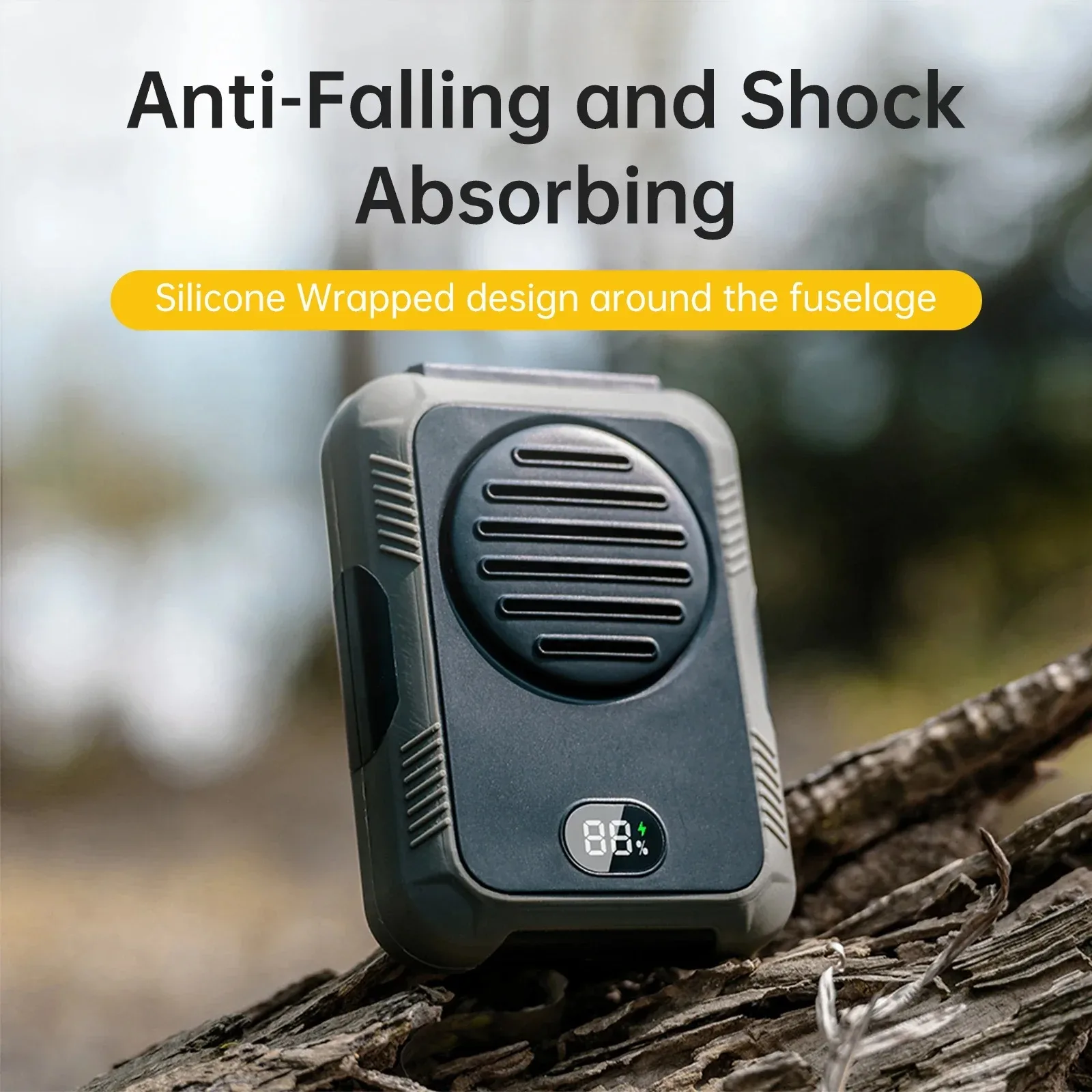 Bladeless Rechargeable Portable Neck Waist Fan 2000mAh Power Bank LED Display 3 Speed USB for Outdoor Sports Working