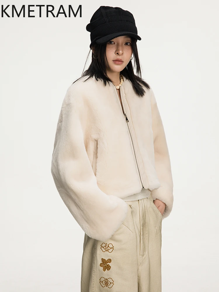 100% laine naturelle en peau de mouton Double face veste de fourrure femme de luxe court réel manteau de fourrure femmes vêtements d'hiver 2025 шуба ж Döncud