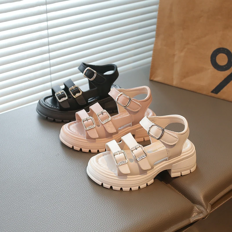 

Летние детские сандалии 2026 года: модные универсальные сандалии для девочек с открытым носком, нескользящей мягкой подошвой, для пляжа