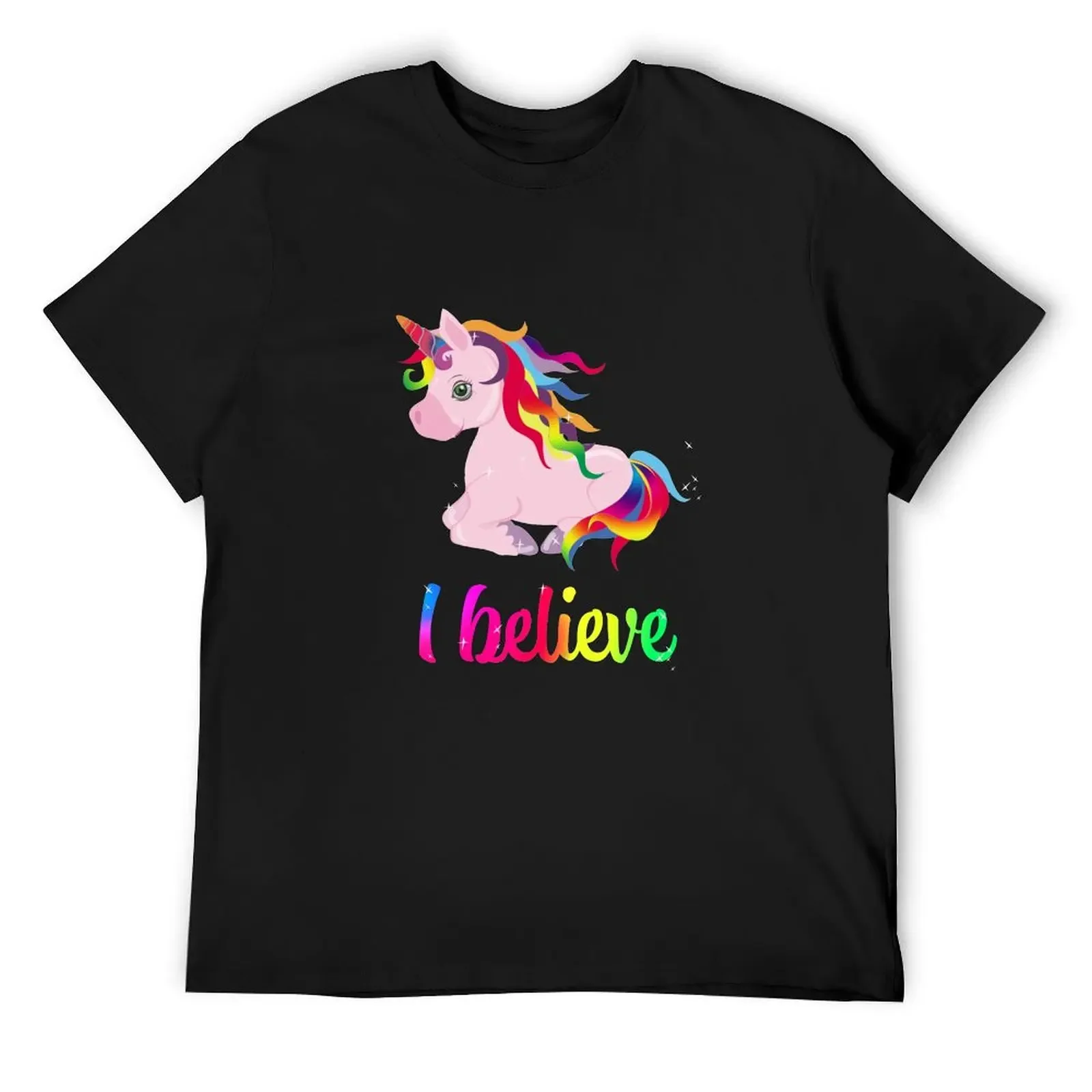 

I believe in Unicorn Power T-Shirt summer 2025 T-shirts man plus size tops man clothes men t shirts