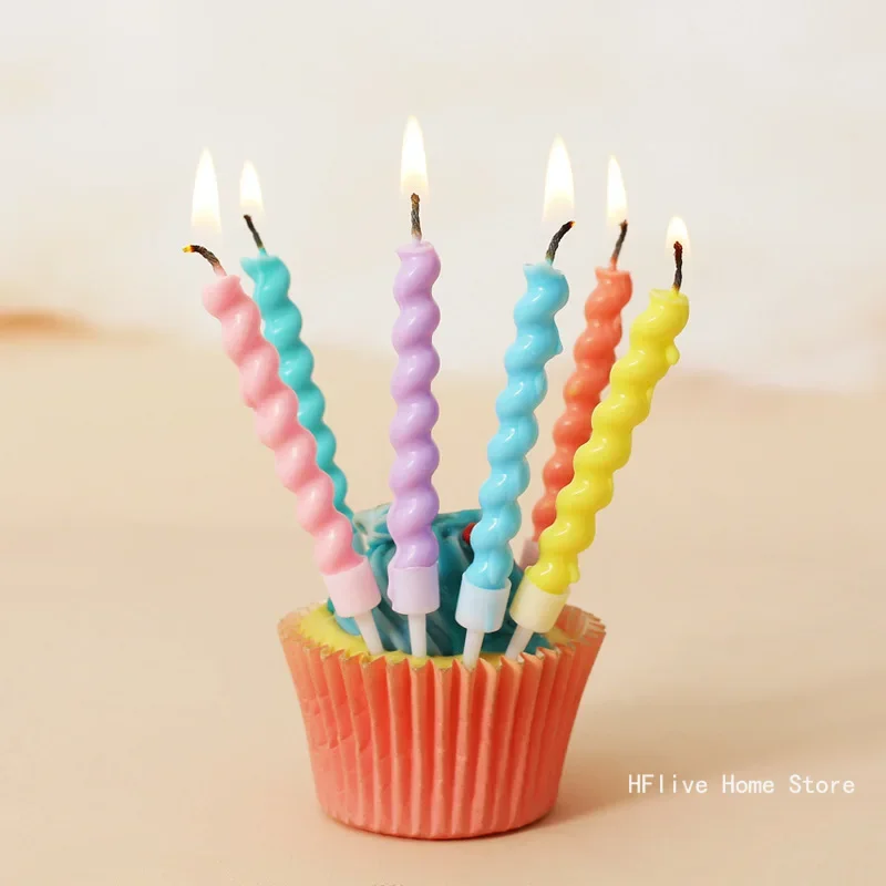 Romantic Heart Thread Candle Creative Party Cake Art Candle Cartoon Birthday Romantic Colorful Fresh Baking Decoration