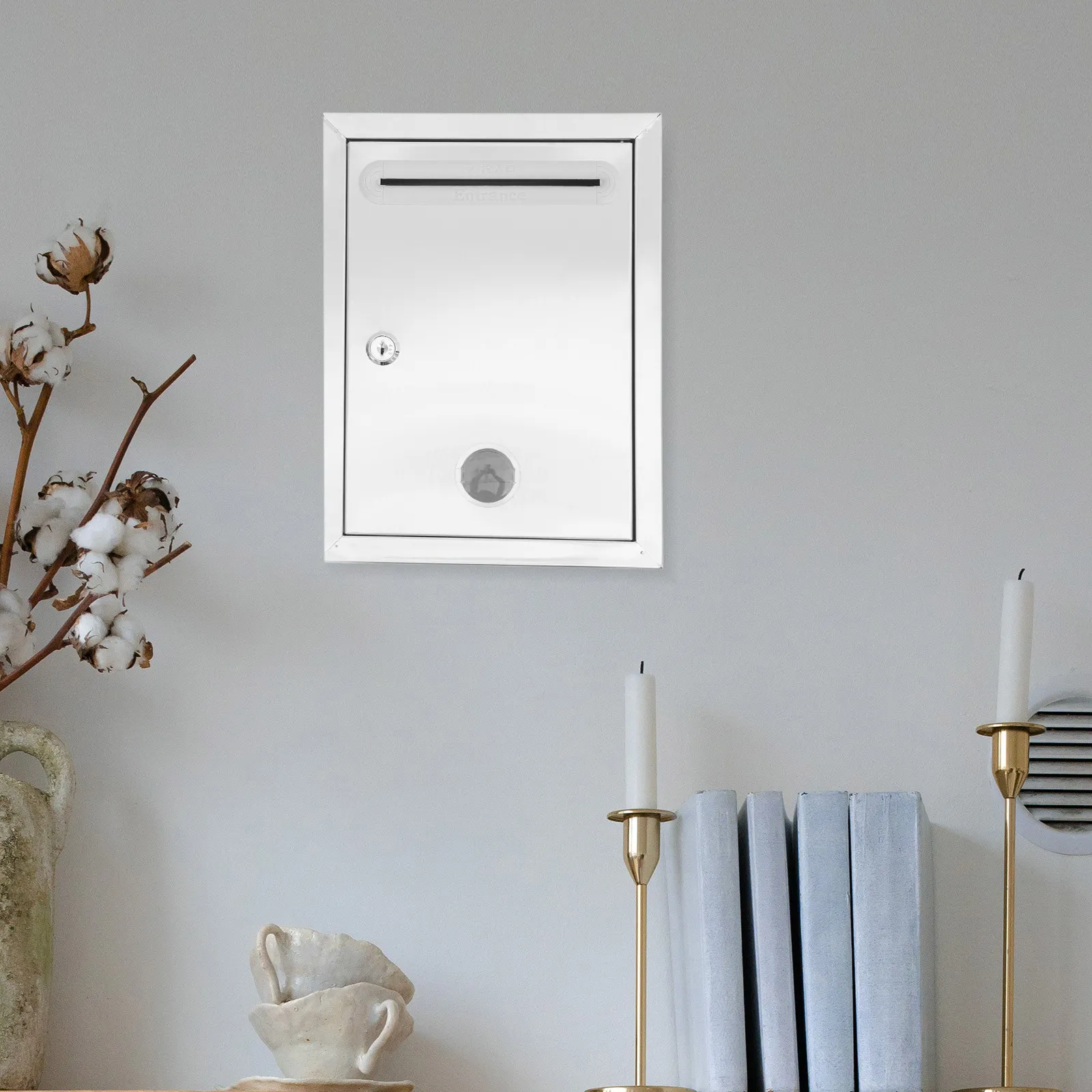 Wall Mounted Metal Suggestion Box with Lock Slot for Donations Ballots Complaints Office Classroom Public Spaces Secure Letter