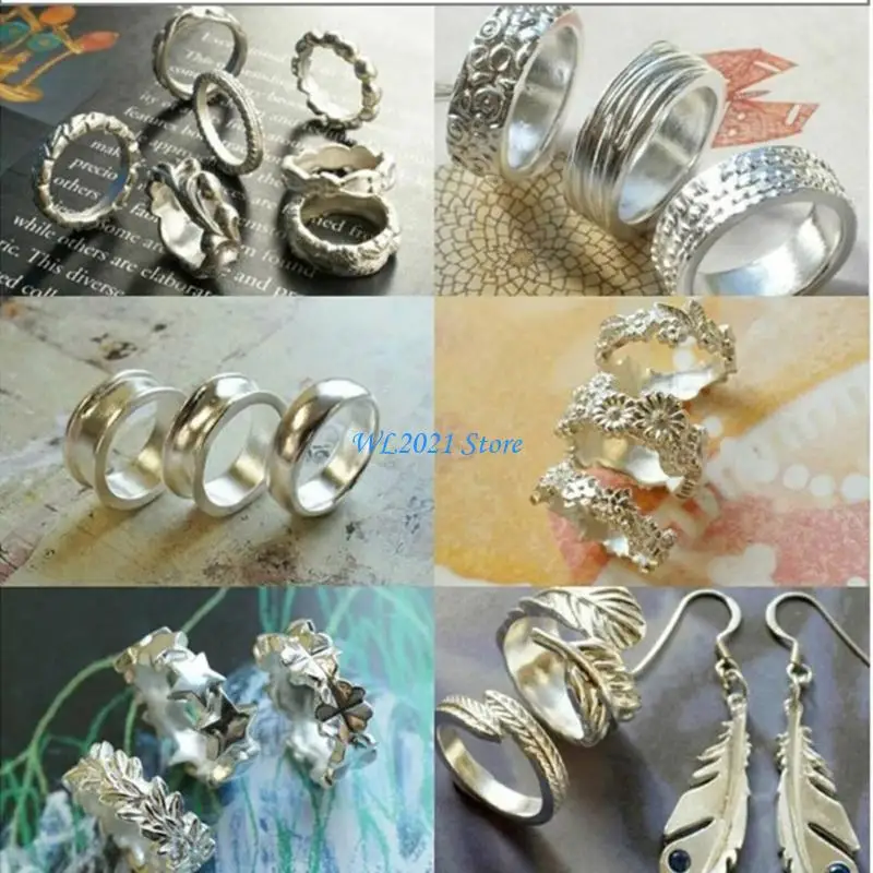

G5GC Flexible Jewelry Making Silicone Rings Mould for Artisan Silver Clay Projects