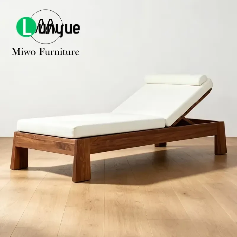 Modern Solid Teak Lounge Chair High Quality Fully Waterproof Upholstery Outdoor Garden Furniture Customizable Comfortable