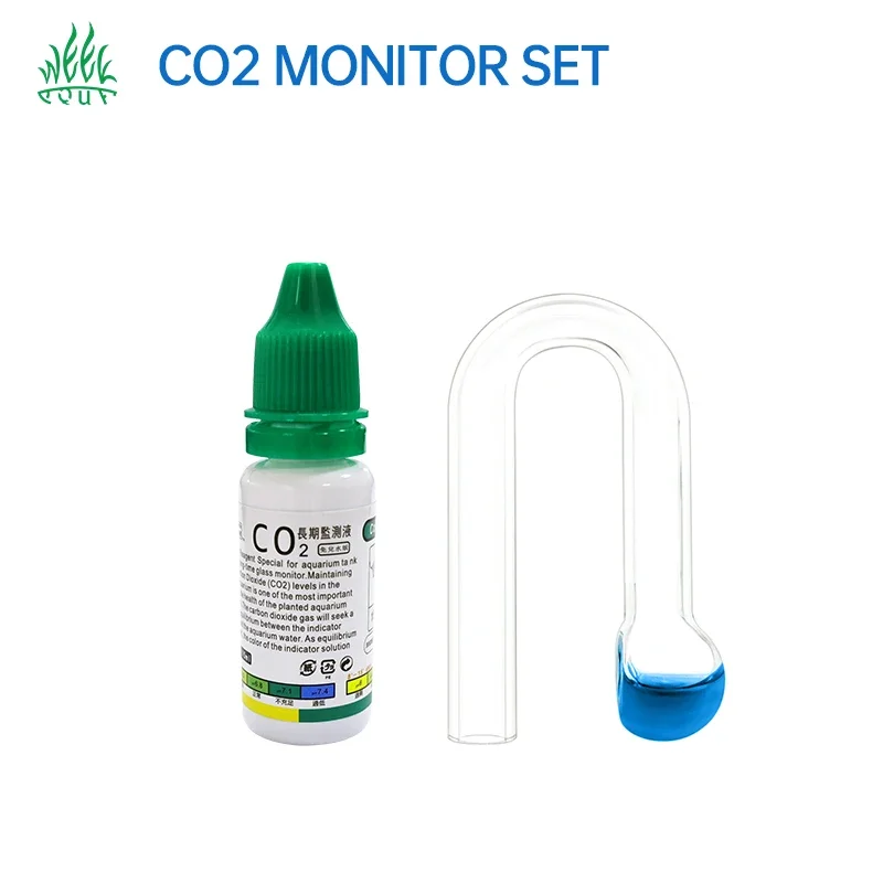 Semana Aqua Monitor de CO2 comprobador contenedor de vidrio inspección accesorios de acuario dióxido de carbono solución de prueba a largo plazo