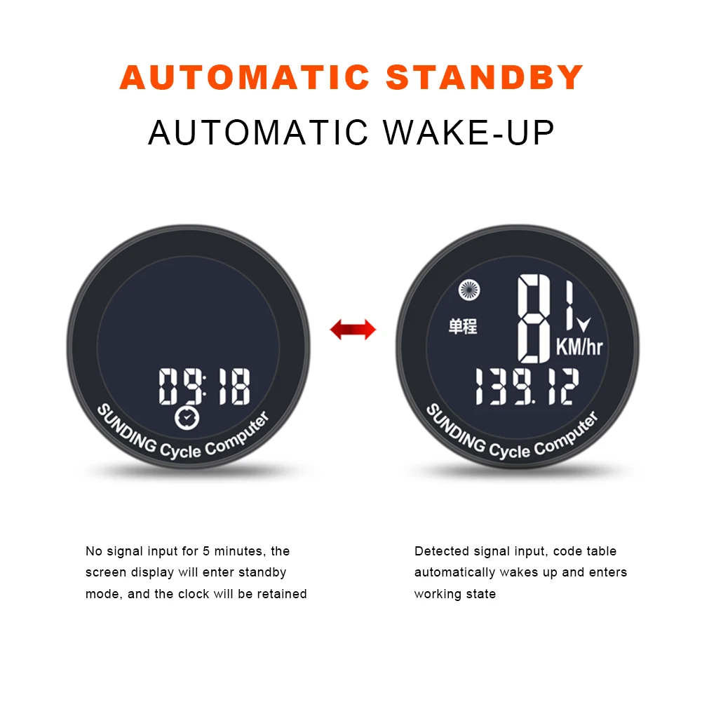 Speedometer Waterproof Cycling Computer Multi Function Automatic Wake-up with Backlight for Outdoor MTB Road Cycling and Fitness