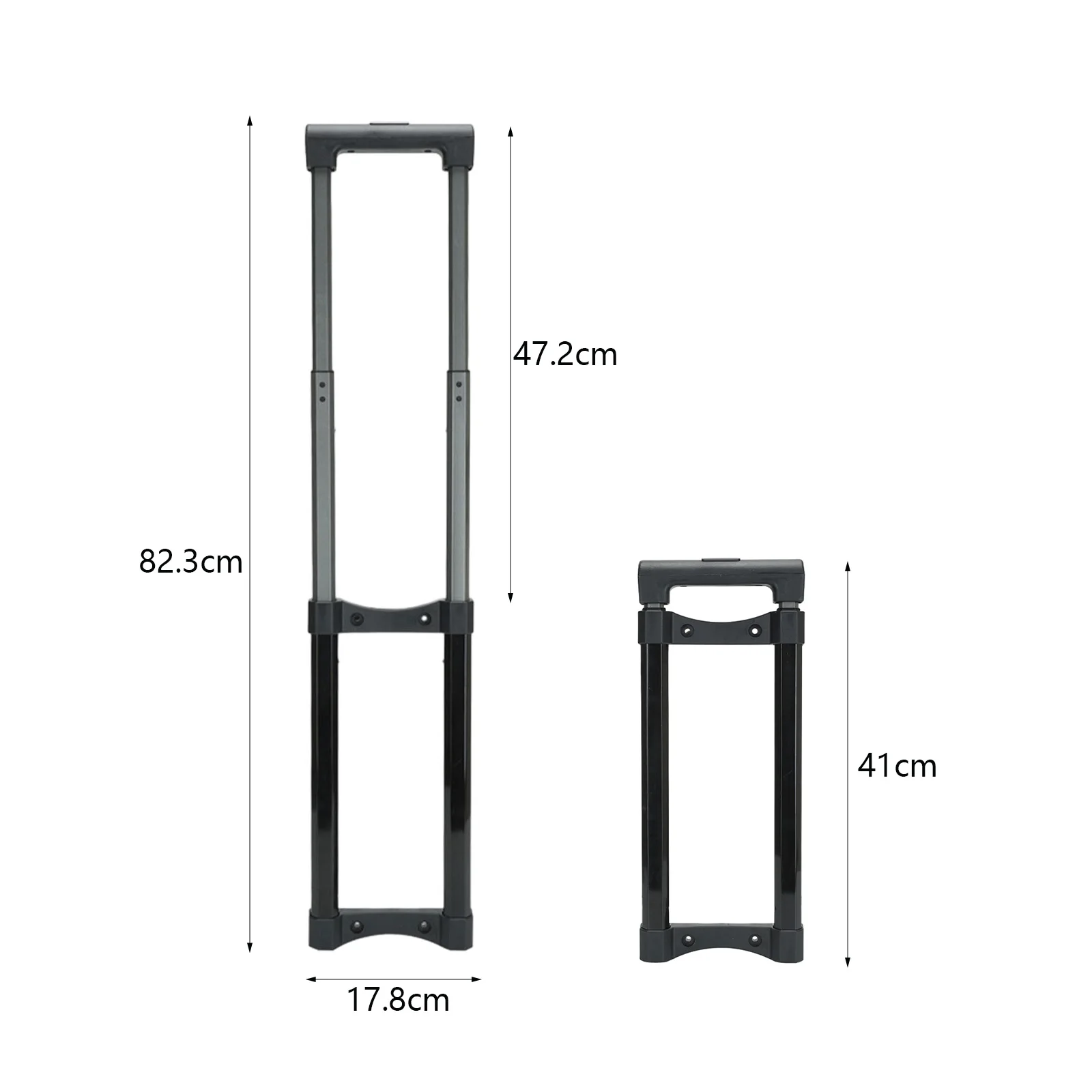 Replacement Travel Suitcase Telescopic Handle Spare Parts Wear Resistant Black Stretchable Fine Craftsmanship 32inch Long