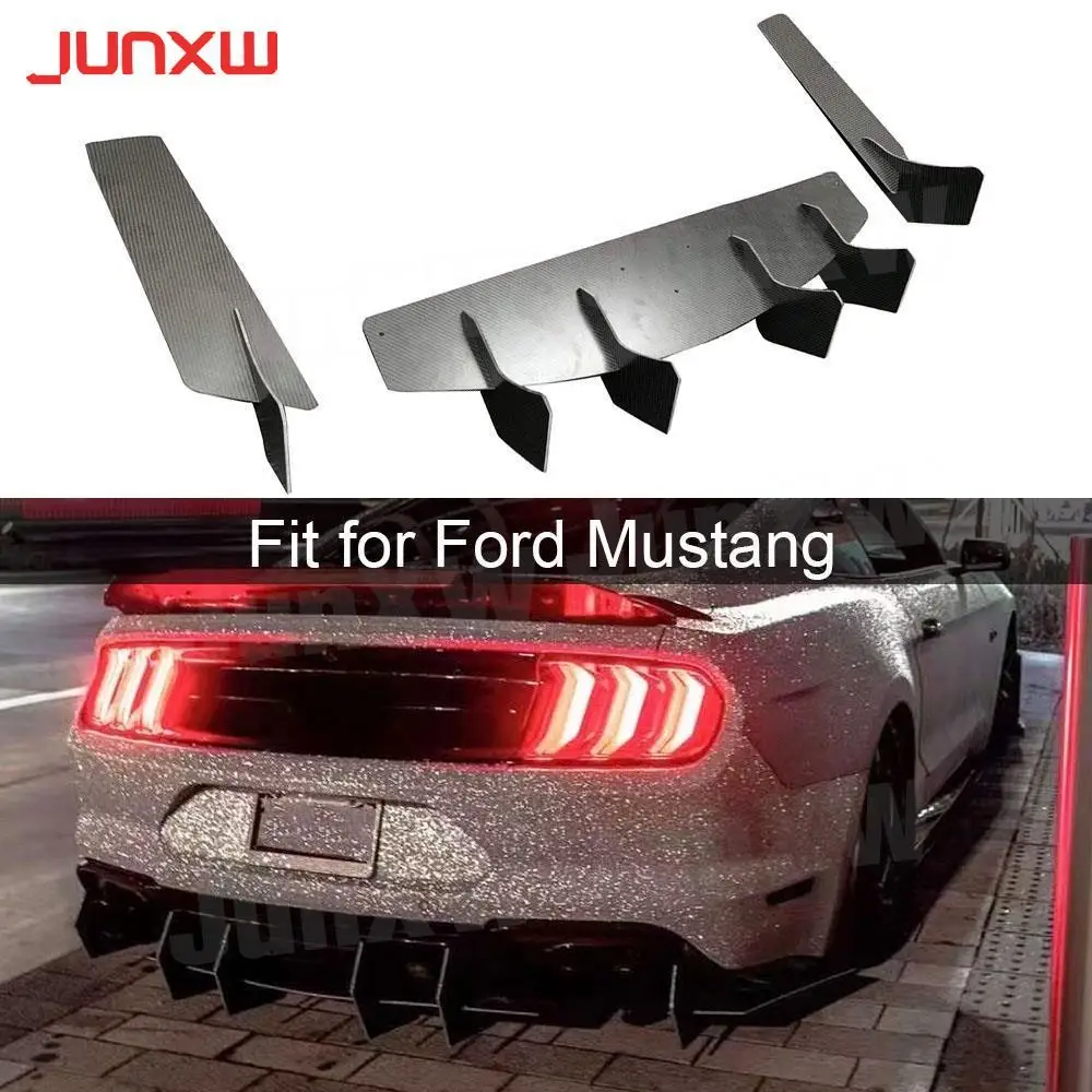 

Carbon Fiber Car Rear Bumper Lip Diffuser FRP Prime Extension Cover Accessorise For Ford Mustang 2018 2019 2020 2021