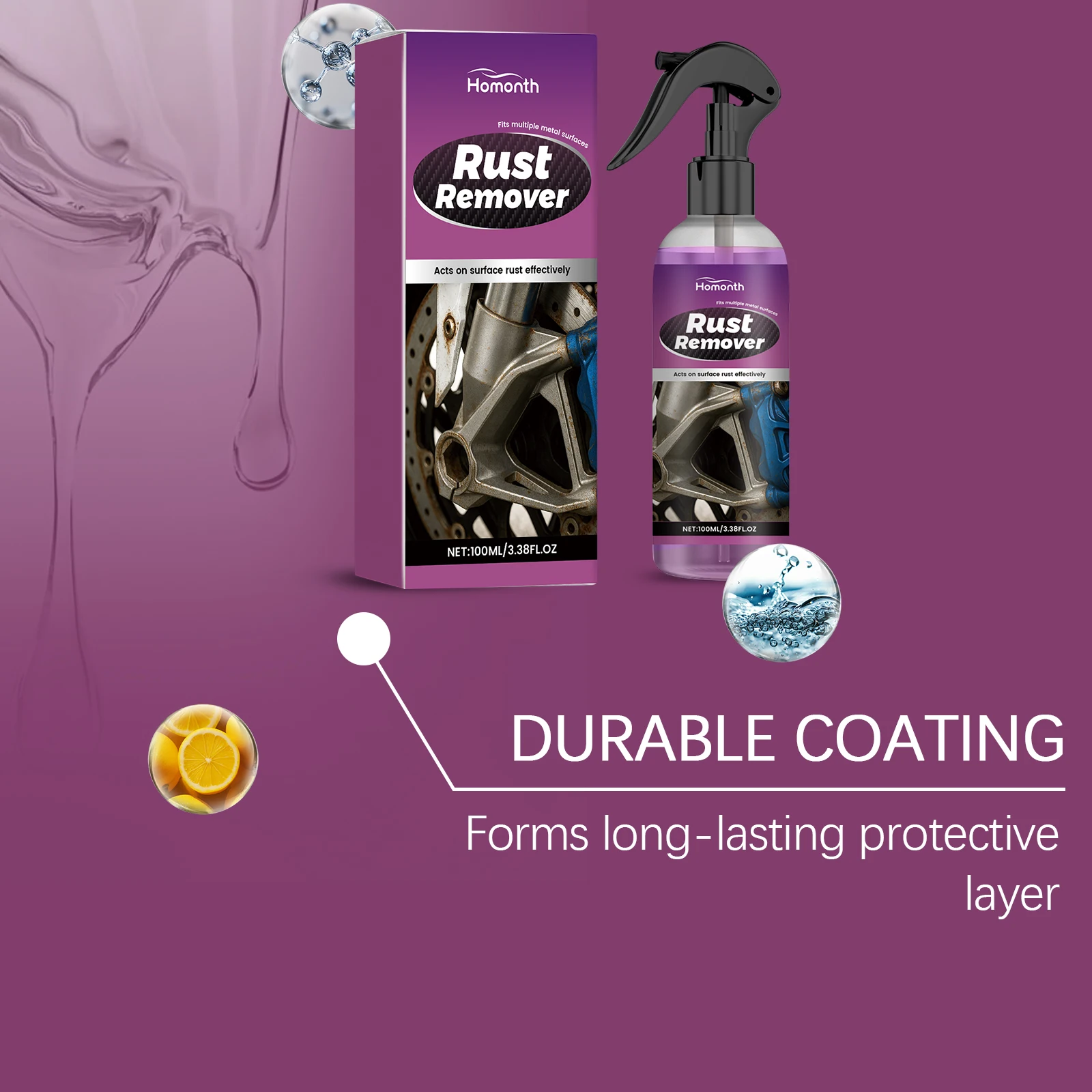 Auto-Rostentferner-Spray, sicher für Autolack, Metalloberflächenbehandlung für Chassis, Räder, Werkzeuge, verhindert Korrosion, Entfetter, 100 ml – Detail 5
