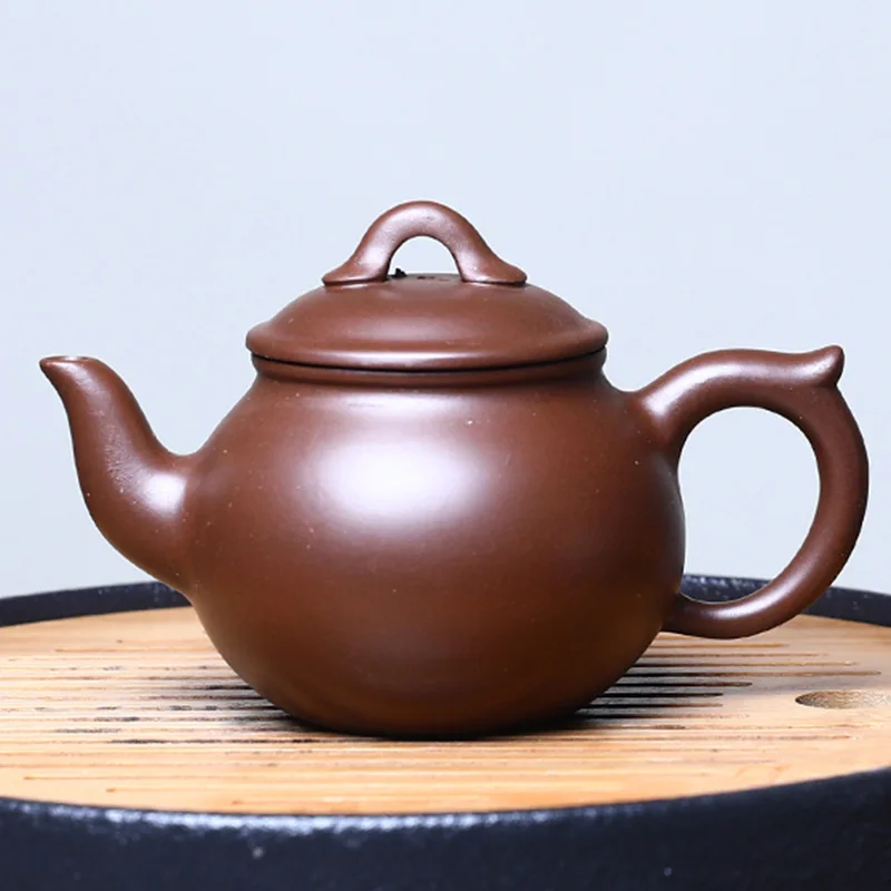 200ml Chinese Yixing Purple Clay Teapots Famous Artists Handmade Tea Pot Raw Ore Purple Mud Beauty Kettle High-end Zisha Tea Set