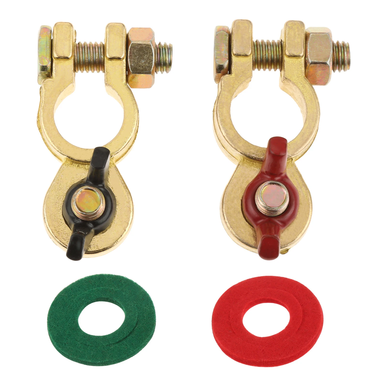 車のリチウム電池用コネクタ,スライドナット付き真鍮コネクタ,耐食性保護,ボート,トラック,12V/24V,1ペア