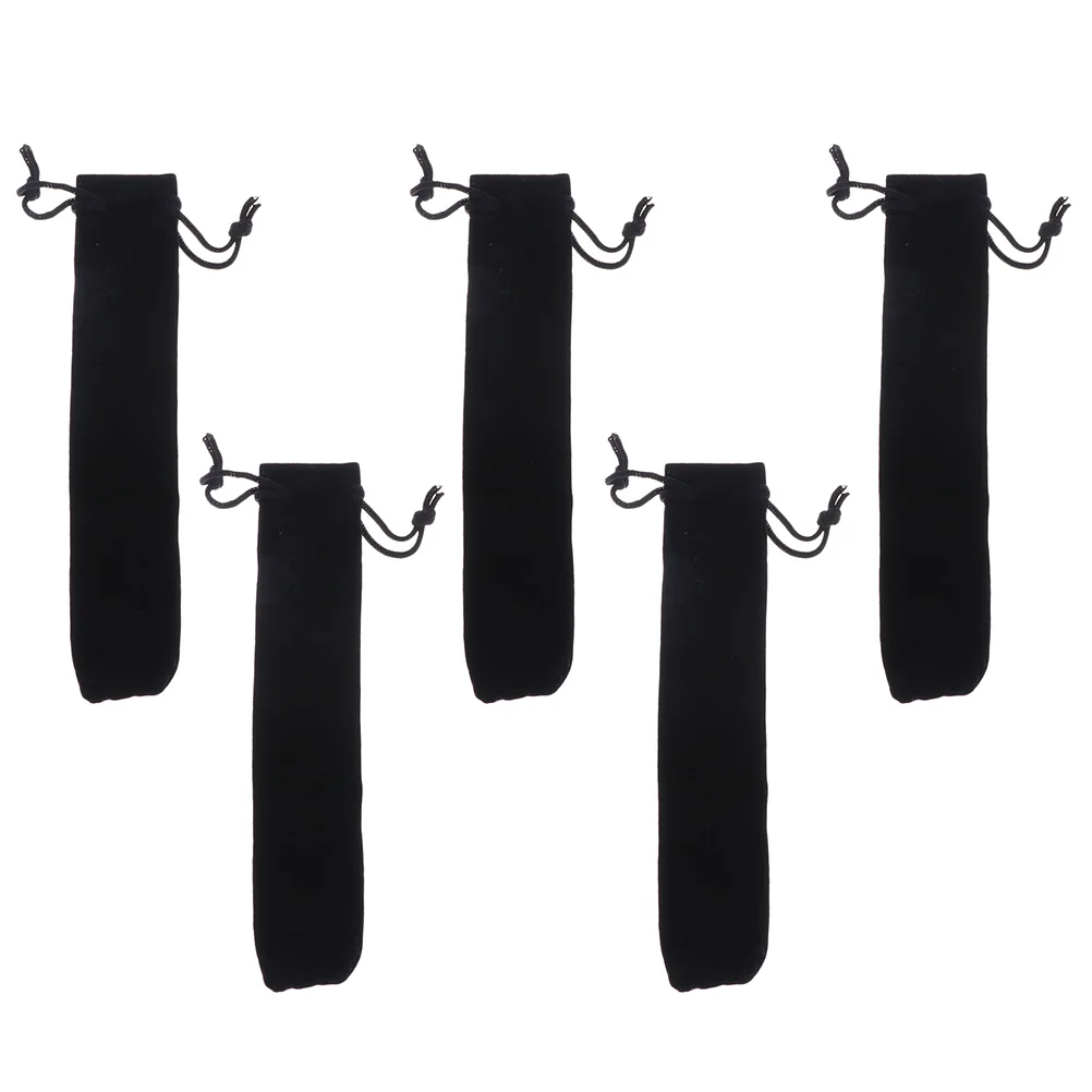 Single Pen Pouch Velvet Pencil Case Lead Pencils Drawstring Flannel Lint Bag Office