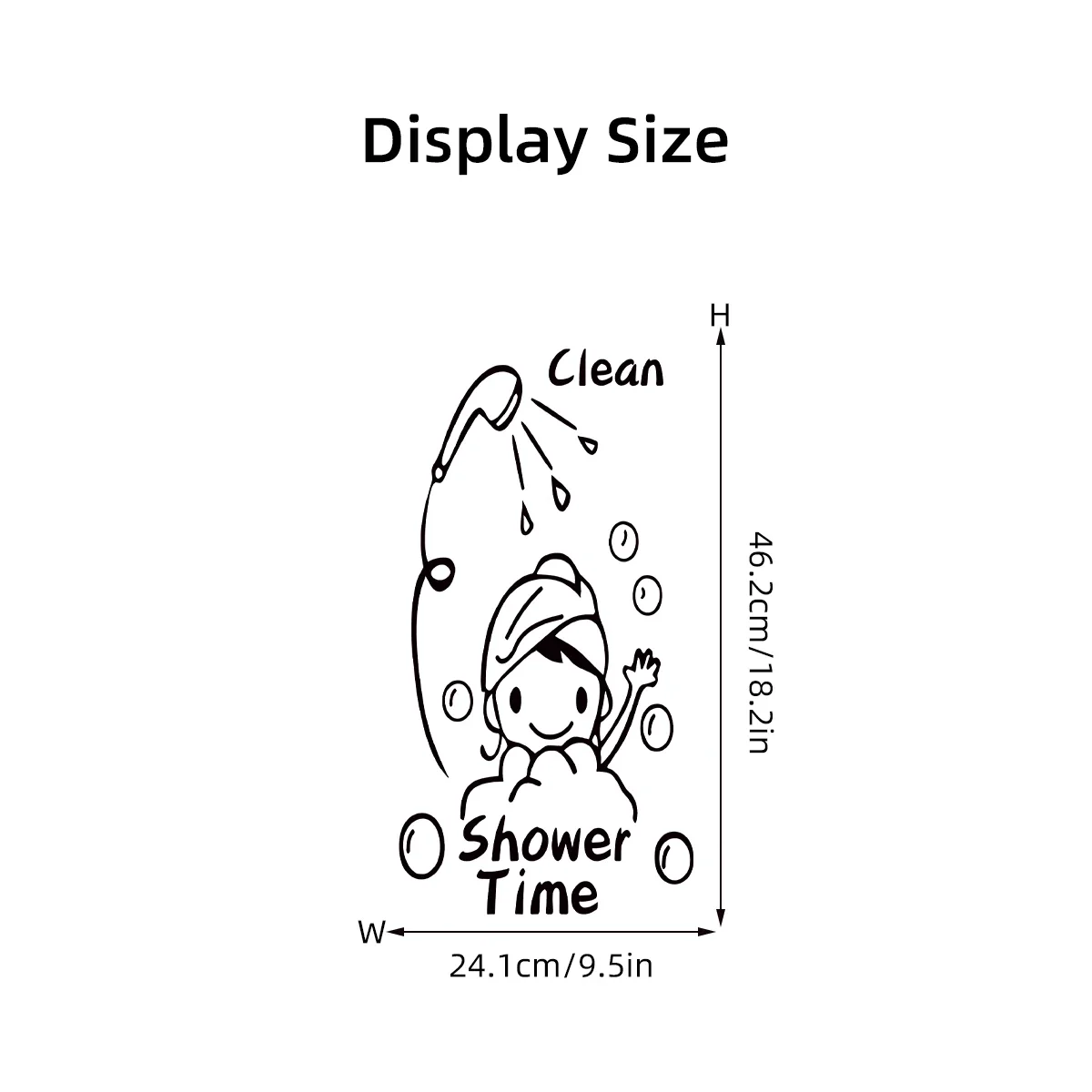 ملصقات حائط للحمام من Vlean Show Time لتزيين غرفة المعيشة، ورق حائط هدية لطيف للفتيات لديكور المنزل على شكل مكعب للاستحمام #5