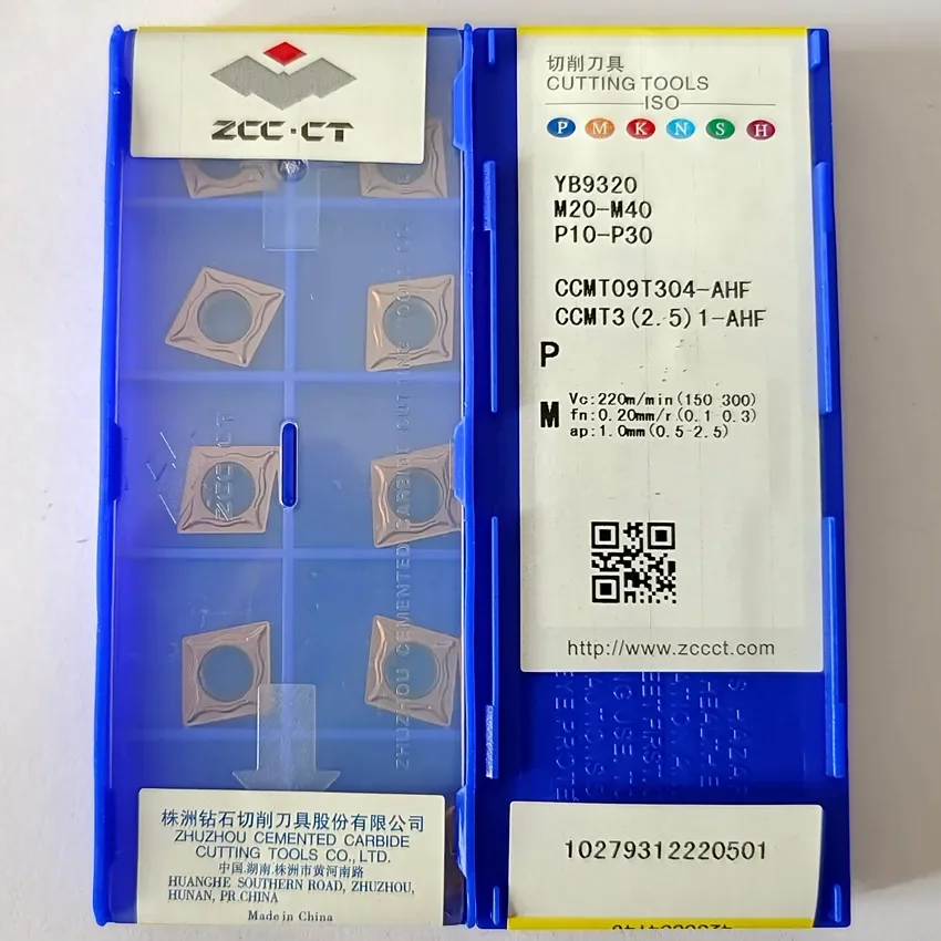 ZCC.CT CCMT060204-AHF YB9320/CCMT060208-AHF YB9320/CCMT09T304-AHF YB9320/CCMT09T308-AHF YB9320 insertos de carburo CNC 10 unids/caja