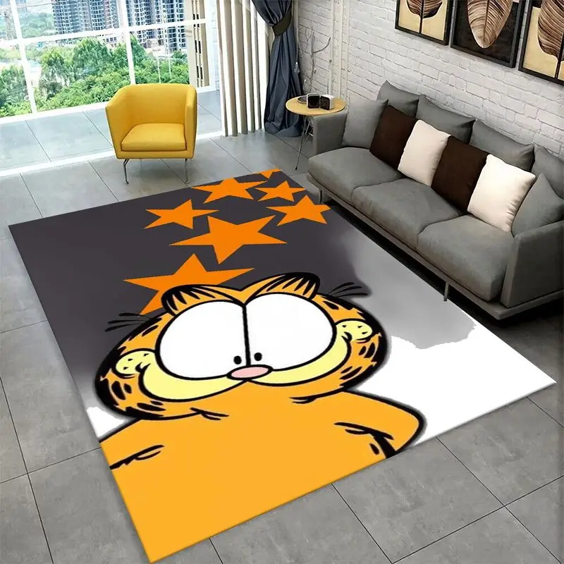 Cartoon Funny G-Garfield Cat Carpet Rug for Playroom Bedroom Living Room Sofa Home Decor,Game Area Rug Non-slip Floor Mat Fest