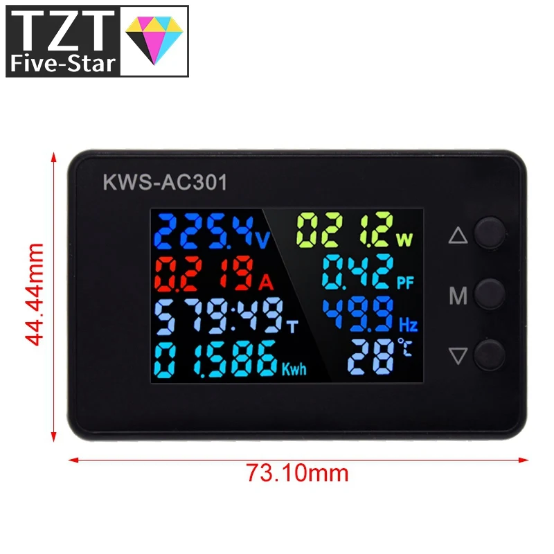 KWS-AC301 wattmeter مقياس الطاقة الفولتميتر التيار المتناوب 50-300 فولت الجهد 50-60 هرتز محلل الطاقة LED التيار المتناوب مقياس الكهرباء 0-20/100A الكاشف